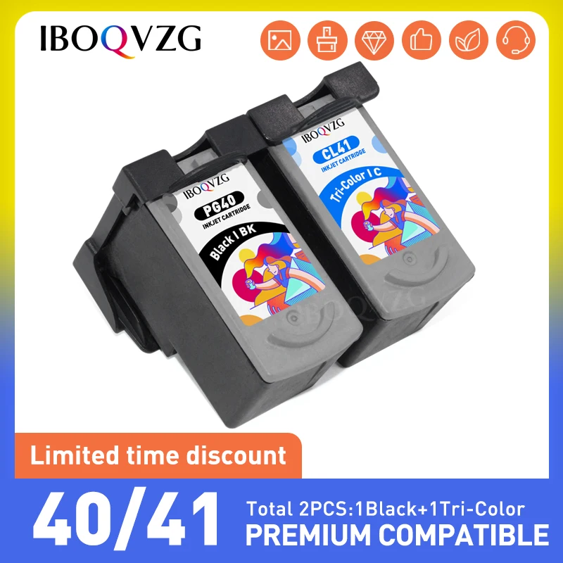 

IBOQVZG Compatible Ink Cartridge PG-40 CL-41 For Canon PG40 CL41 Pixma MP140 MP150 MP160 MP180 MP190 MP210 MP220 MP450 MP470