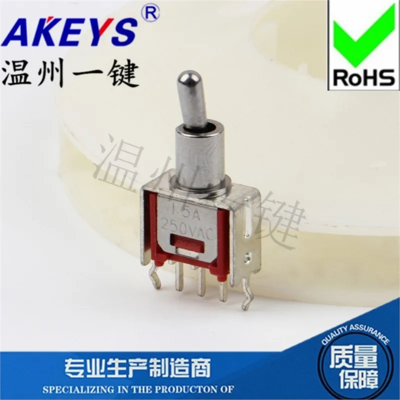 SMTS-102-C2-N2 Кулисный мини-кнопочный тумблер 3 фута 2 передачи