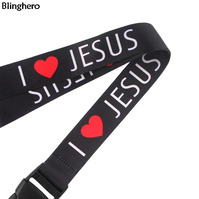 Фото Ремешок Blinghero I Love Jesus с крутым буквенным принтом, держатель для телефона, шейные ремни, стильный ремешок, подарок для друзей №4