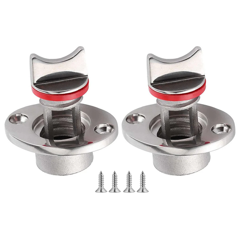 

2 Pieces Boat Drain Stoppers Stainless Steel Screw Thread Canoeing Hardware