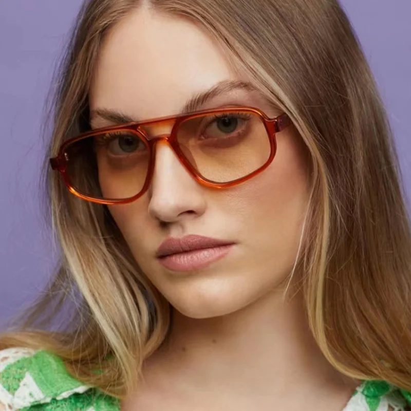 

Очки солнцезащитные двухлучевые для мужчин и женщин, модные Асимметричные брендовые дизайнерские солнечные очки для вождения в ретро стил...