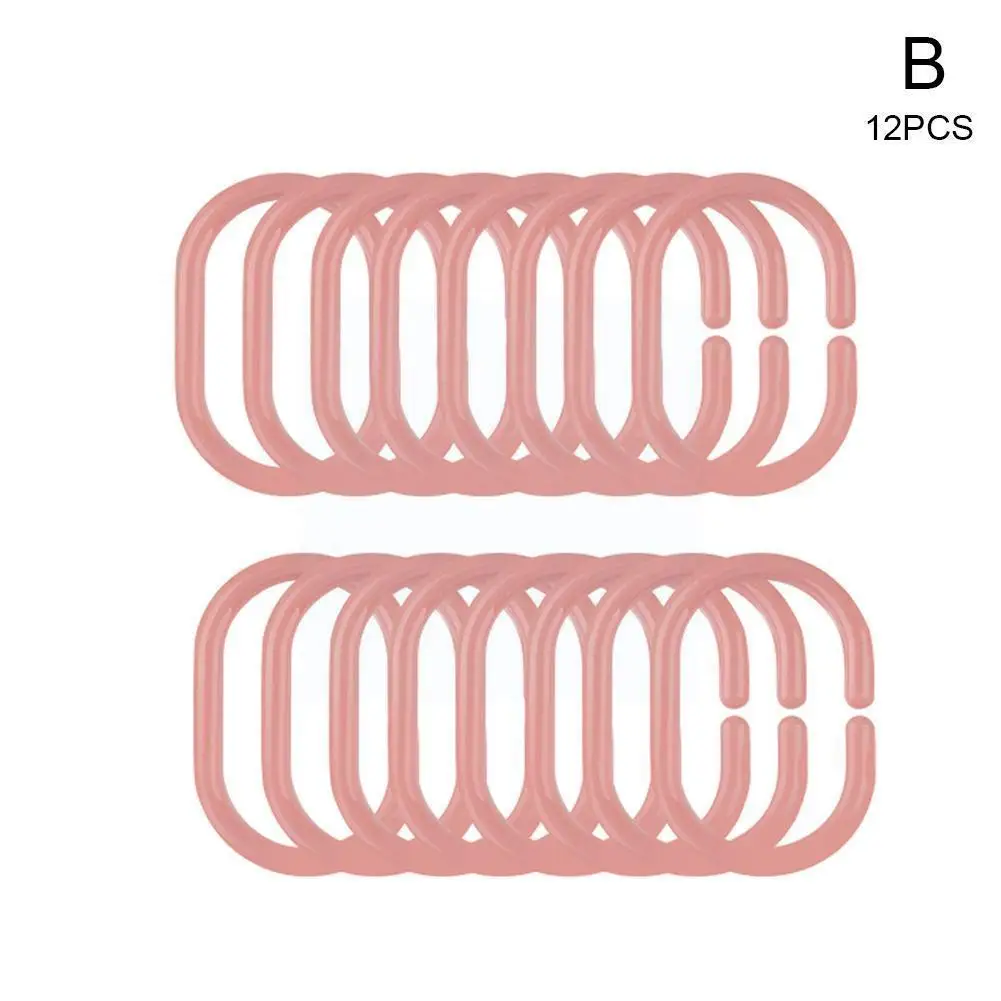 

New Hot Curtain Poles Shower Rod Hook Hanger White Bath Drape Drapery Plastic Home Loop Ring Use Color Clips Clasp 12pcs F6u0