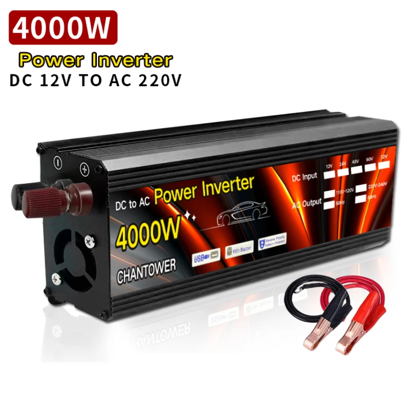 

Solar Inverter 12v 220v Power Inverter 1000W 2000W 3000W 4000W Portable Voltage Transformer Converter Usb Universal Car Inverter