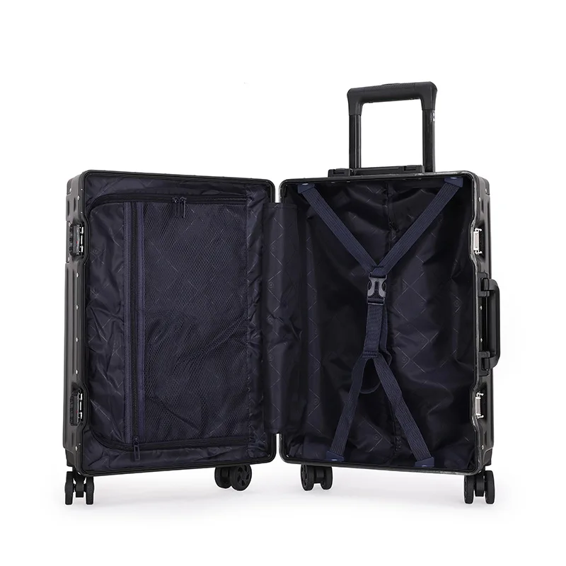 Travel spinner luggage 20/22/24/26 inches Men Aluminum frame rolling suitcase woman Fashion trolley case business Boarding box