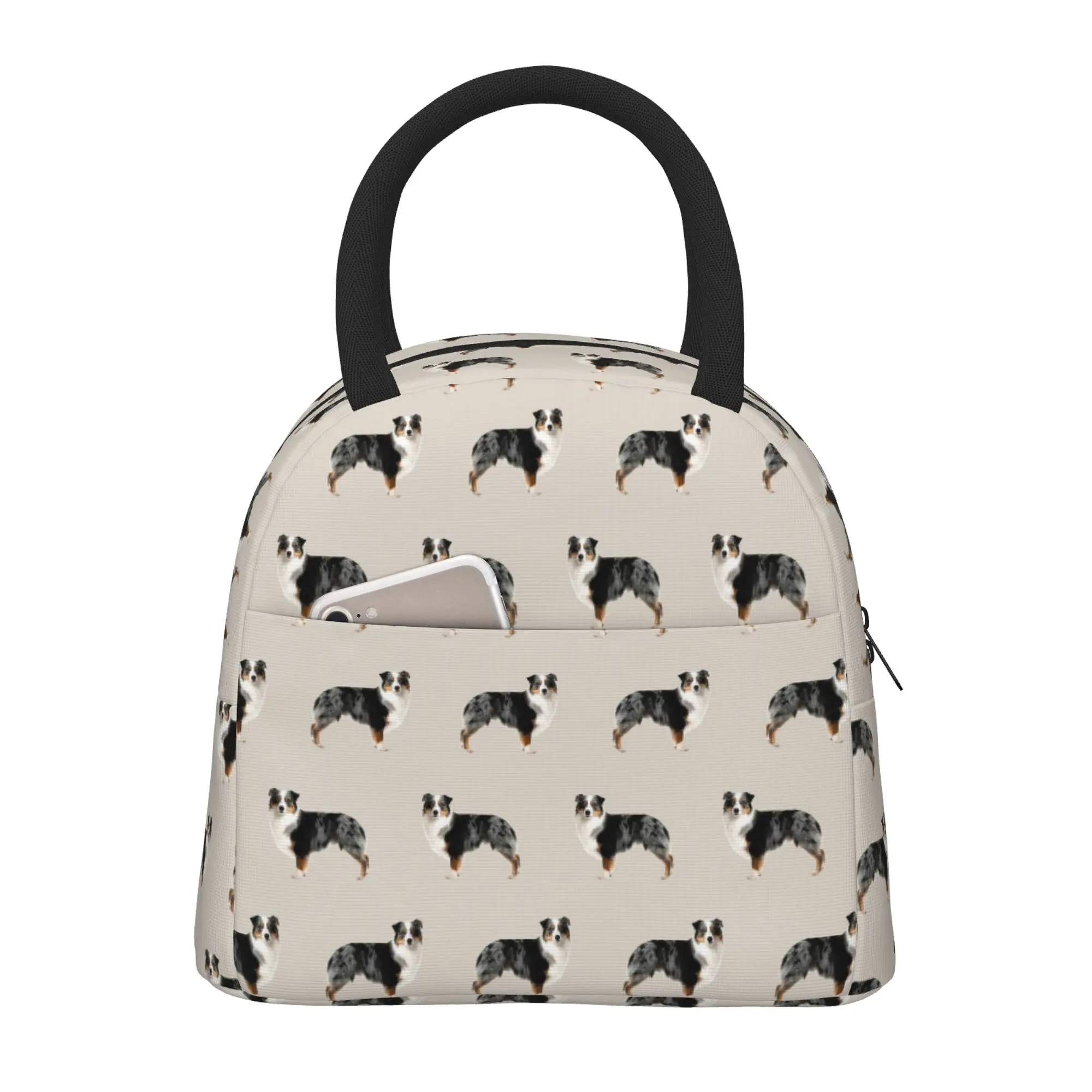 

Австралийская сумка для завтрака в виде овчарки, изолированная многофункциональная сумка-тоут для завтрака, многоразовая Термосумка-холодильник