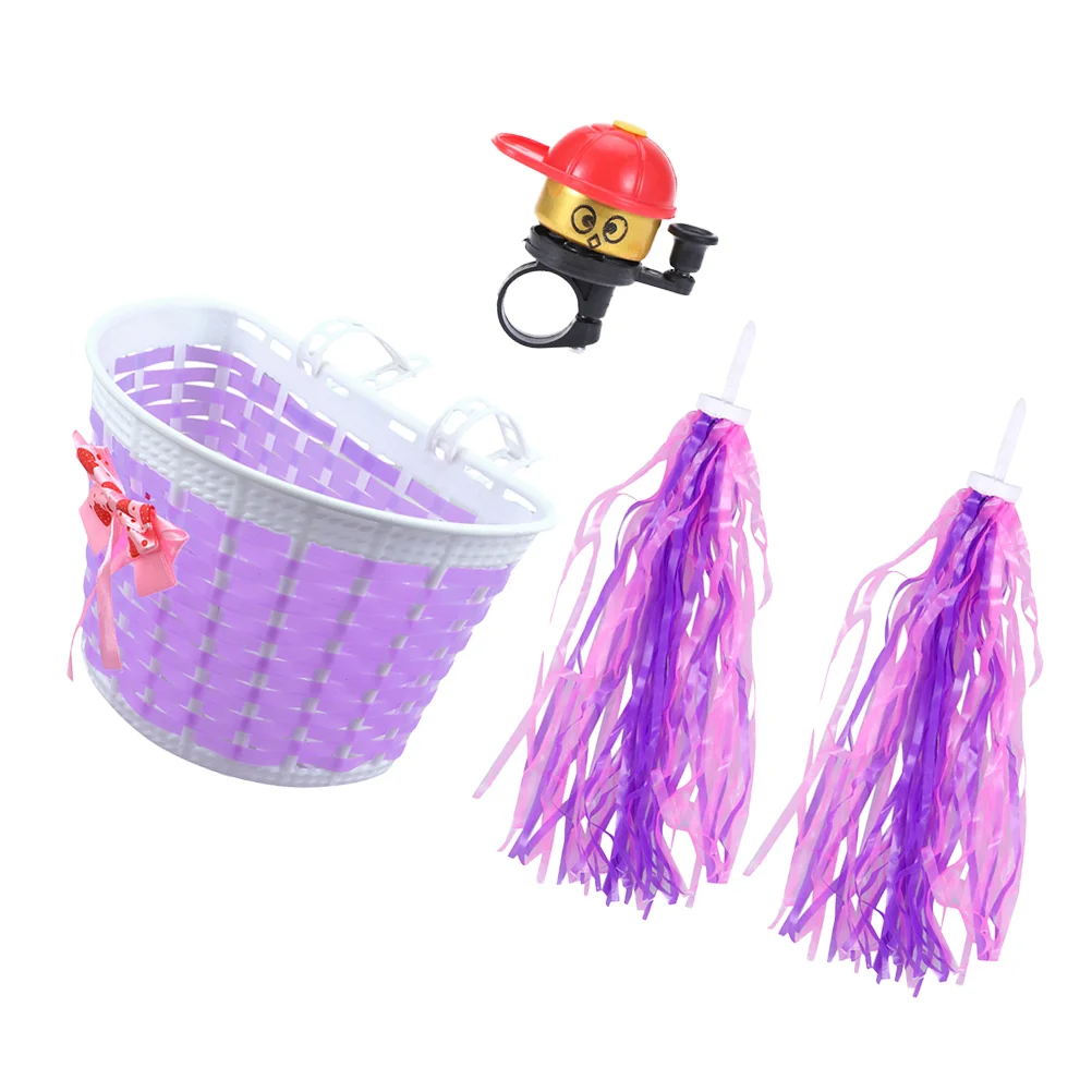 

Bike Basket Kids Streamers Handlebar Bell Girls Accessories Ribbon Tassel Child Children Scooter Tassels Grips Streamer Levers