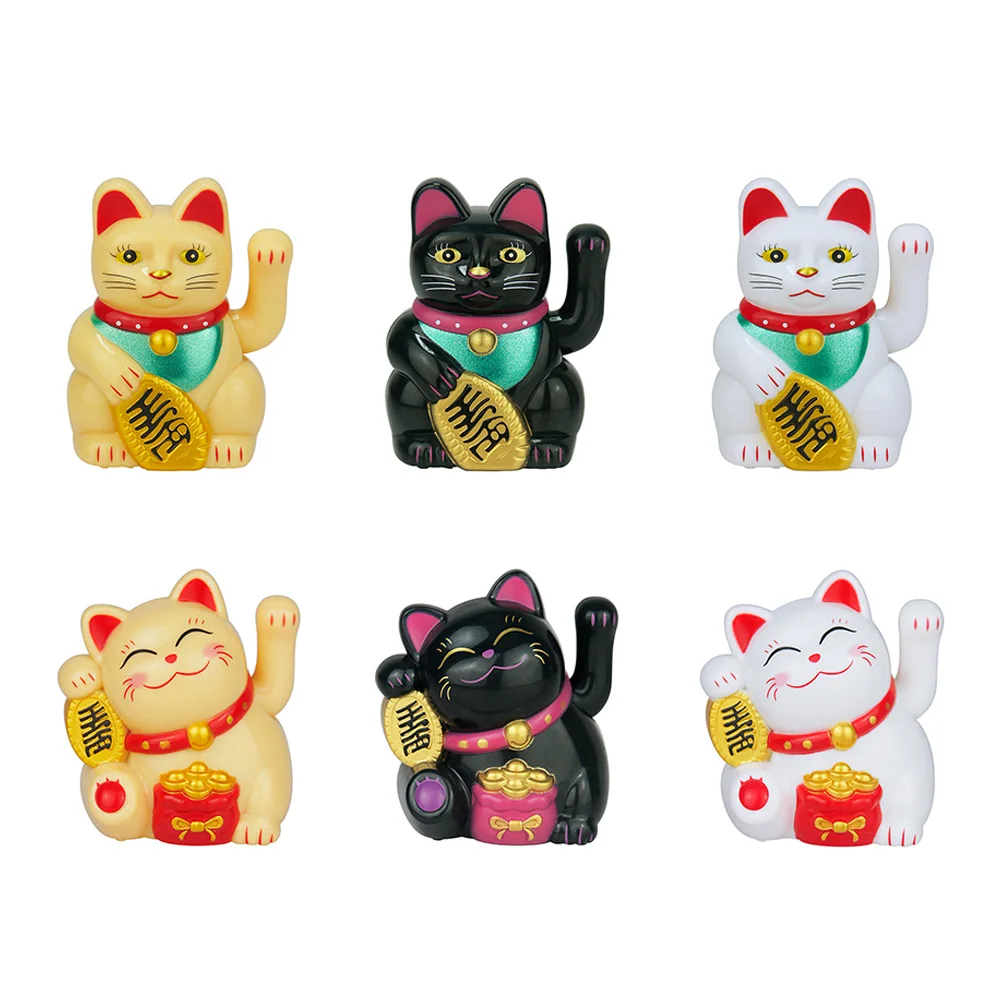 

Mini Chinese Lucky Cat Waving Arm Solar Light Induction Statue Figurine 4.6x4.1x5.2cm For Home Car Ornaments Decoration