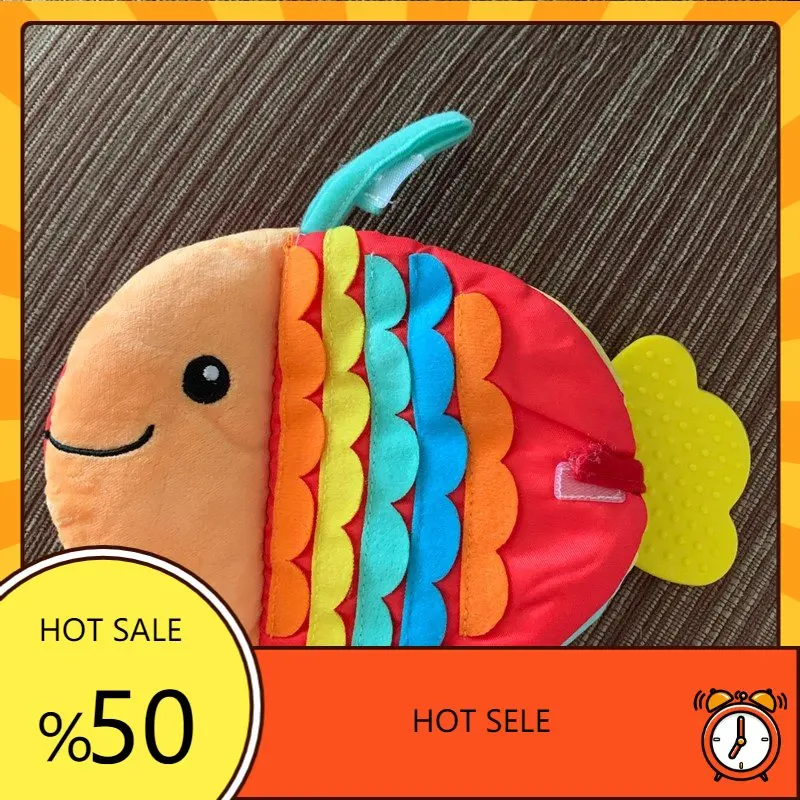 

Creative Fish Cloth Book Washable Cartoon Sea Animals Doll Anmal Color Shape Cognition Cloth Book Baby Education Soothing Toy