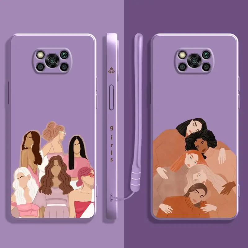 

Friends Girls From Different Countries For Xiaomi POCO X3 X4 NFC M3 M4 Pro F3 GT for Mi 11 11T 10S 10T 10 9 SE 8 6 Liquid Case