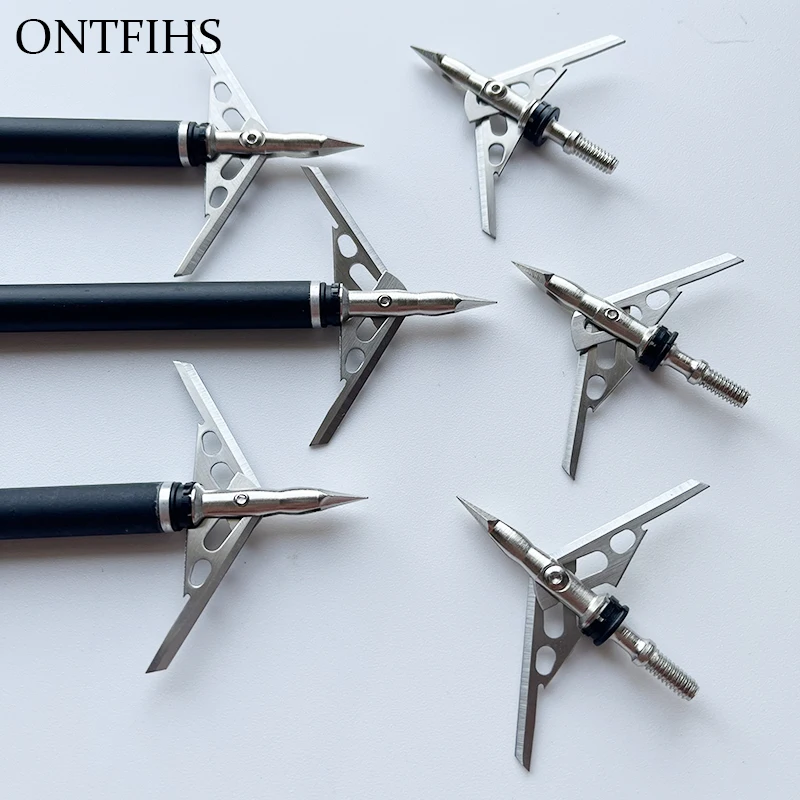 

6/12Pcs 100 Grain 125 Grain Archery 2 Blades Arrowhead Stainless Steel Arrow Point Target Broadhead For Arrow Bow Hunting