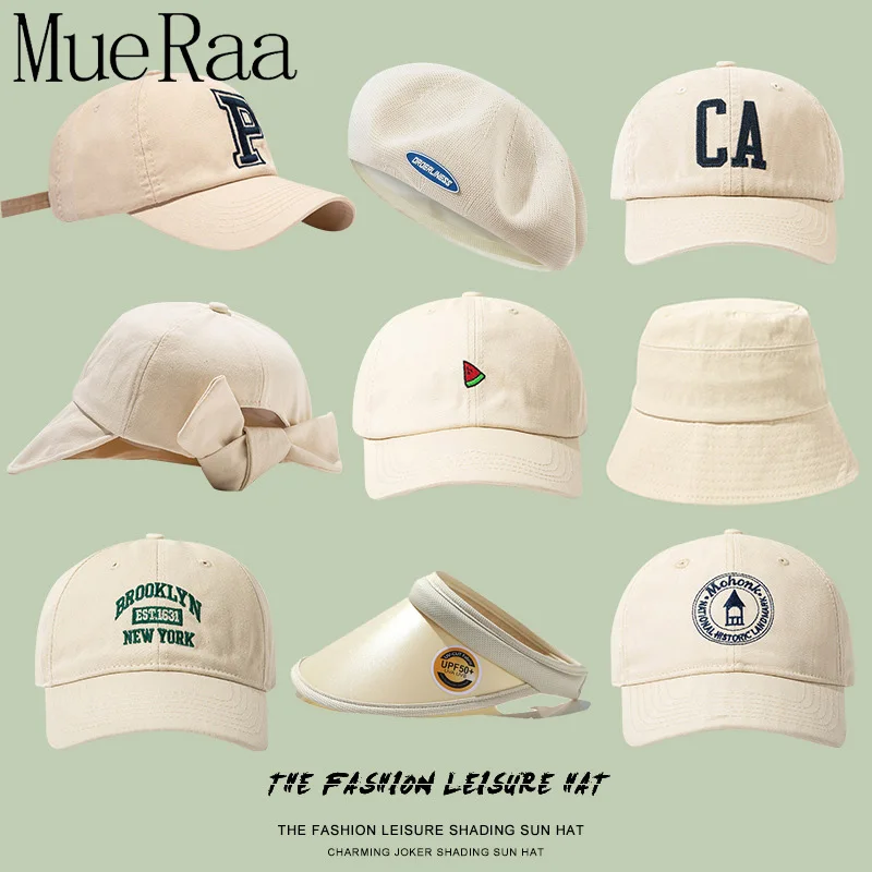 

Весенние бежевые летние рыболовные кепки в Корейском стиле для женщин и девочек, пляжные шляпы от солнца с бантом на спине, женские спортивн...