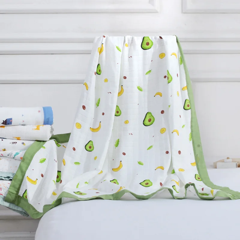 

115*120cm Baby Blankets for Beds 4 Layers of Gauze Throw Blanket Kids Blanket Bath Towel Muslin Swaddle Mantas Para Bebe
