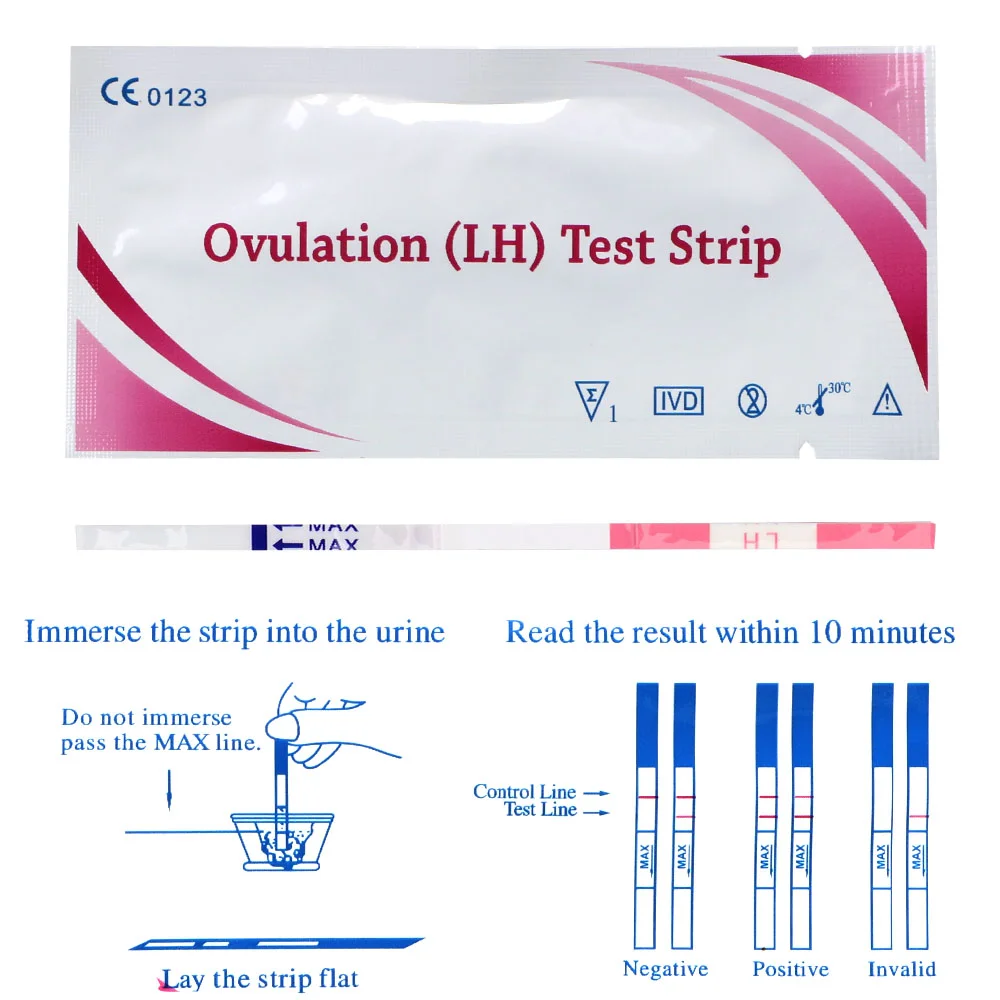 

10pcs LH Ovulation Test Strips for women LH Predictor Tests Urine Test Strips First Response Over 99% Accuracy Pregnancy Test