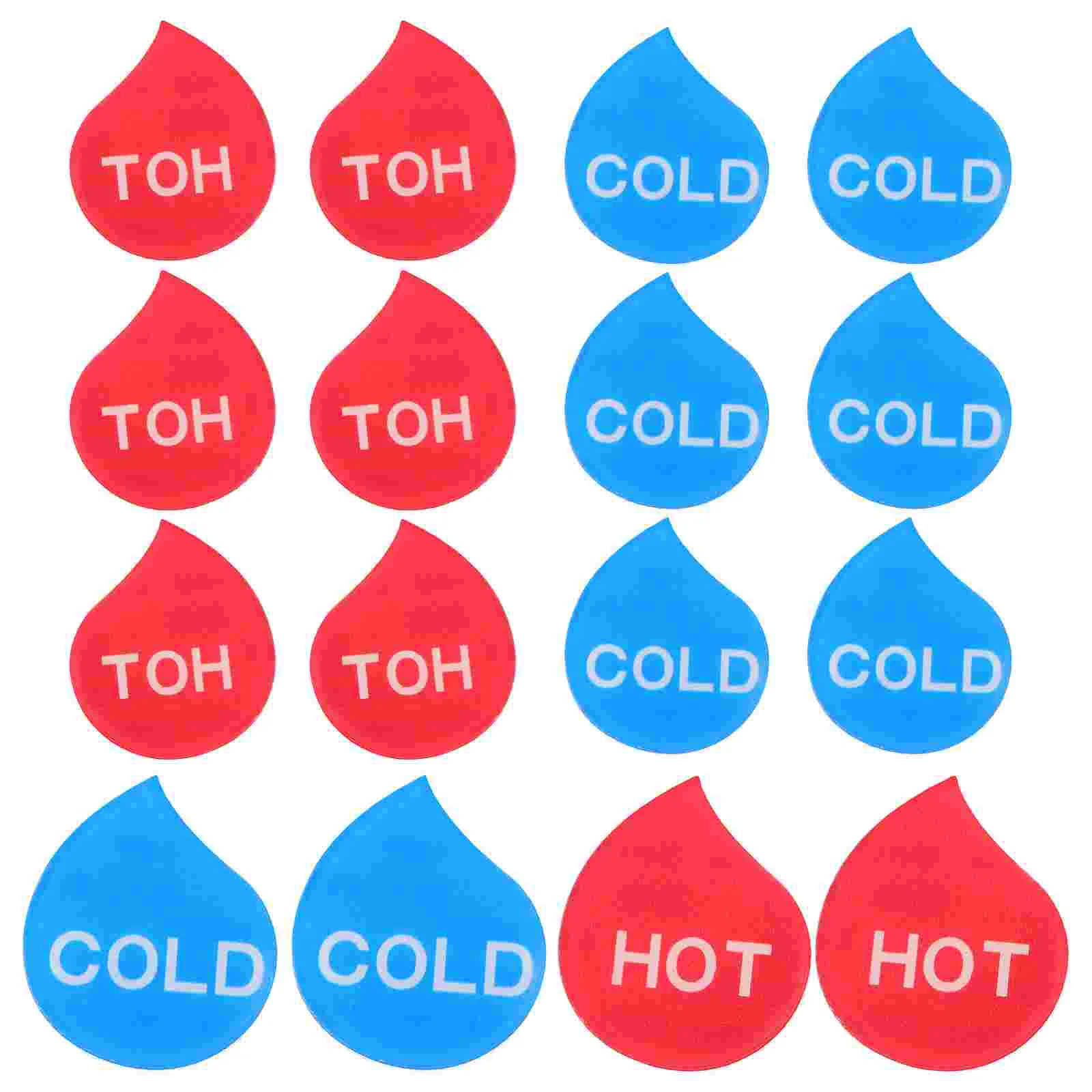 8 пар наклеек для горячей и холодной воды наклейки с каплей школьный круглый знак