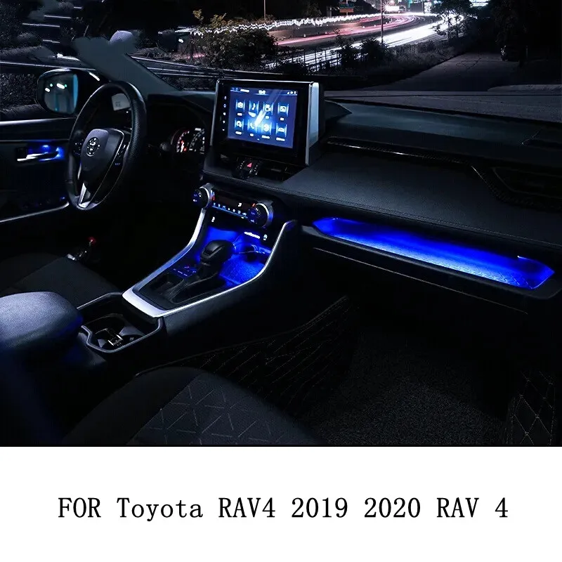 Panel de instrumentos embellecedor de luz ambiental para Toyota RAV4 Prime, tira de lámpara lateral del conductor del coche, para Toyota RAV4 2019 2020 2021