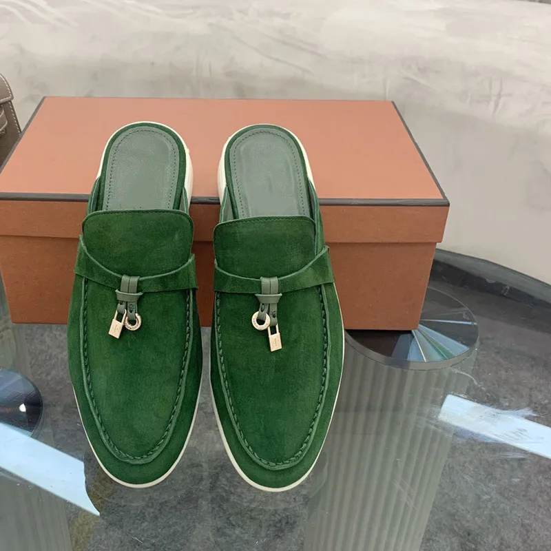 

Женские замшевые туфли известного бренда, роскошные дизайнерские туфли из натуральной кожи, удобные лоферы на плоской подошве, лето 2023