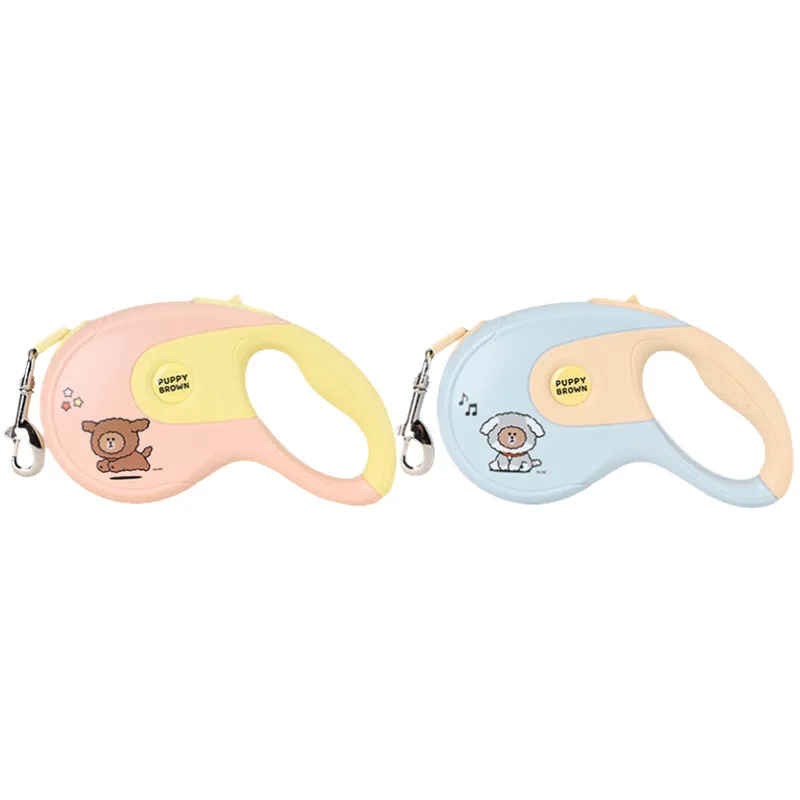 

Line Friends PUPPY Brown Series Pet Cartoon Leash Adjustable Outdoor Walking Puppy Accessories Automatic Retractable Dog Leash