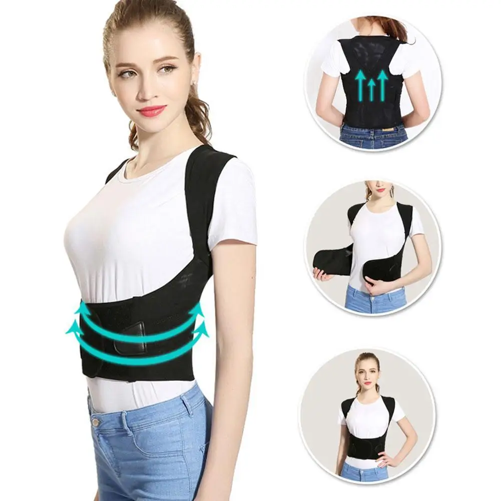 

Adjustable Unisex Back Waist Posture Corrector Shoulder Improve Back Pain Spine Clavicle Posture Support Belt Vest