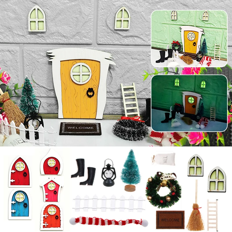 

Micro Mini Dollhouse Decoration Set Miniature Toys House Model Door DIY Decorative Accessories