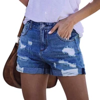 summer new womens ripped high elastic denim shorts women fashion casual office high street all match jeans shorts lady female