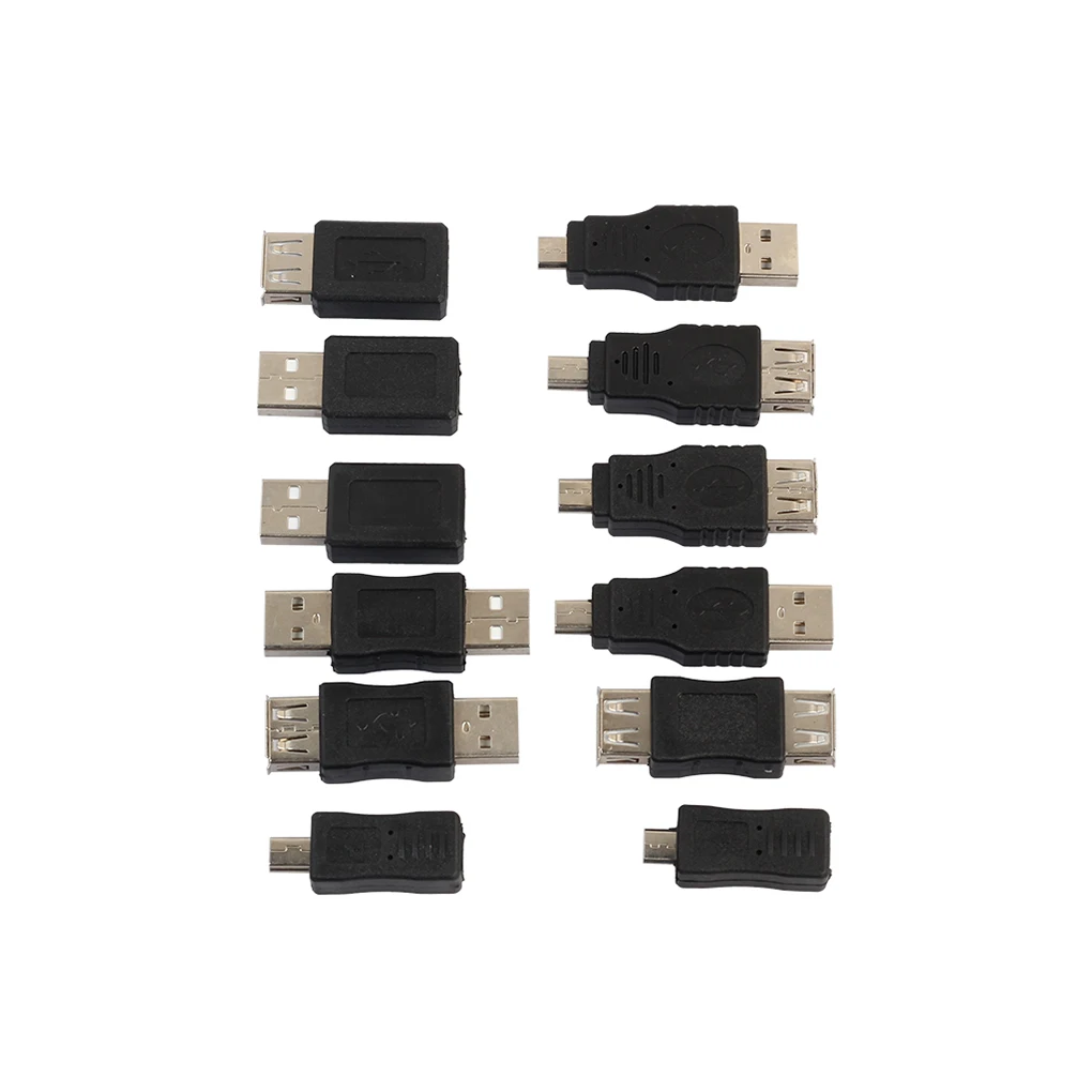 

2019 New Portable 12pcs Adapters Kit 12 in 1 OTG USB2 0 Mix Set F M Mini Adapter Converter USB Male to Female Micro USB for PC