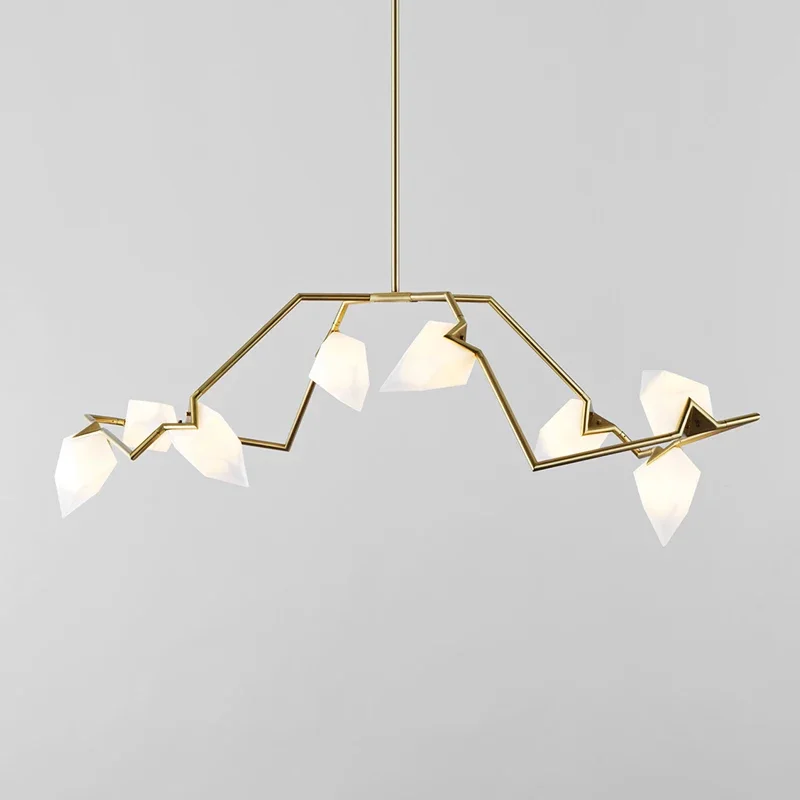 Новые роскошные золотые люстры Персиковое освещение для гостиной ресторана