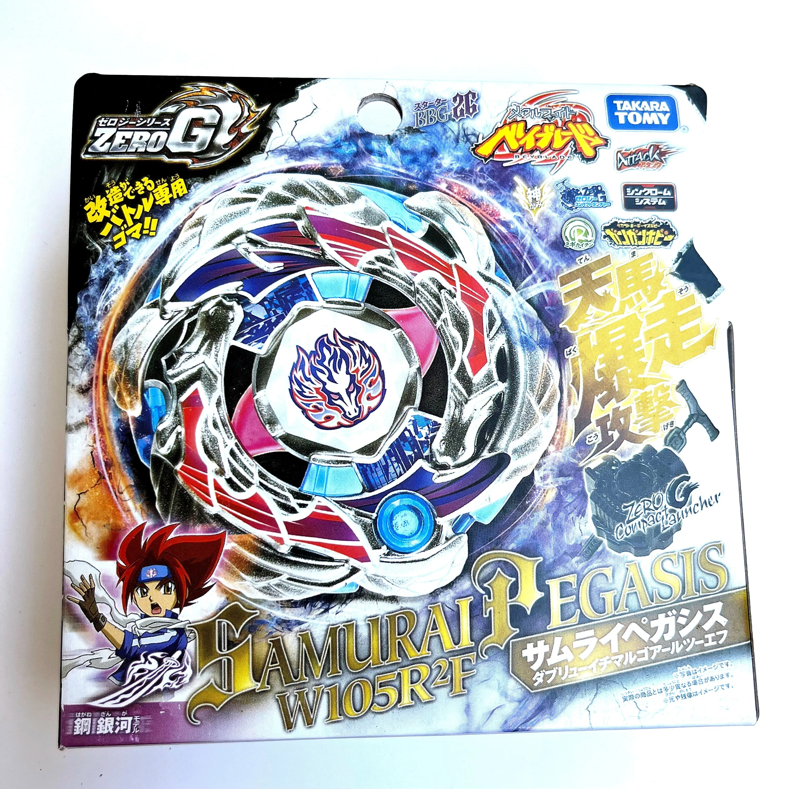 Takara Tomy Beyblade Metal Battle Fusion Top BBG26 ZERO G SAMURAI PEGASIS W105R2F с пусковым устройством