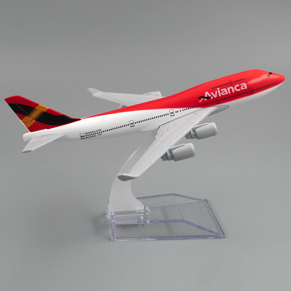 Фото Масштаб 1/400, самолет из сплава Boeing 747 Colombia Avianca Airlines 16 см, самолет B747 для детей, коллекция подарков, украшение комнаты №3