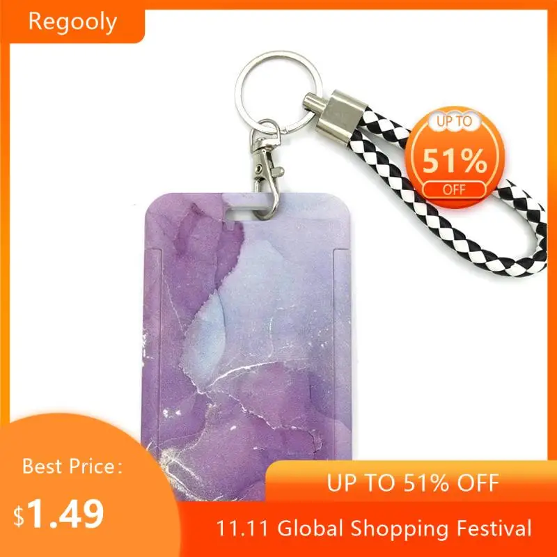 

Красочный мраморный женский мужской деловой ремешок для бейджа, Чехол для карт, Женский Чехол для карт, школьные ремешки с именем ID