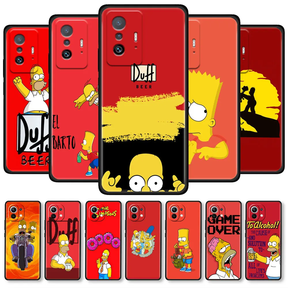 

Red The Simpsons Case For Xiaomi Mi 11 Lite 5G NE 11T Pro 12 Note 10 10T 12X 11i 9T 9 Protective Silicone Back Phone Cover Funda