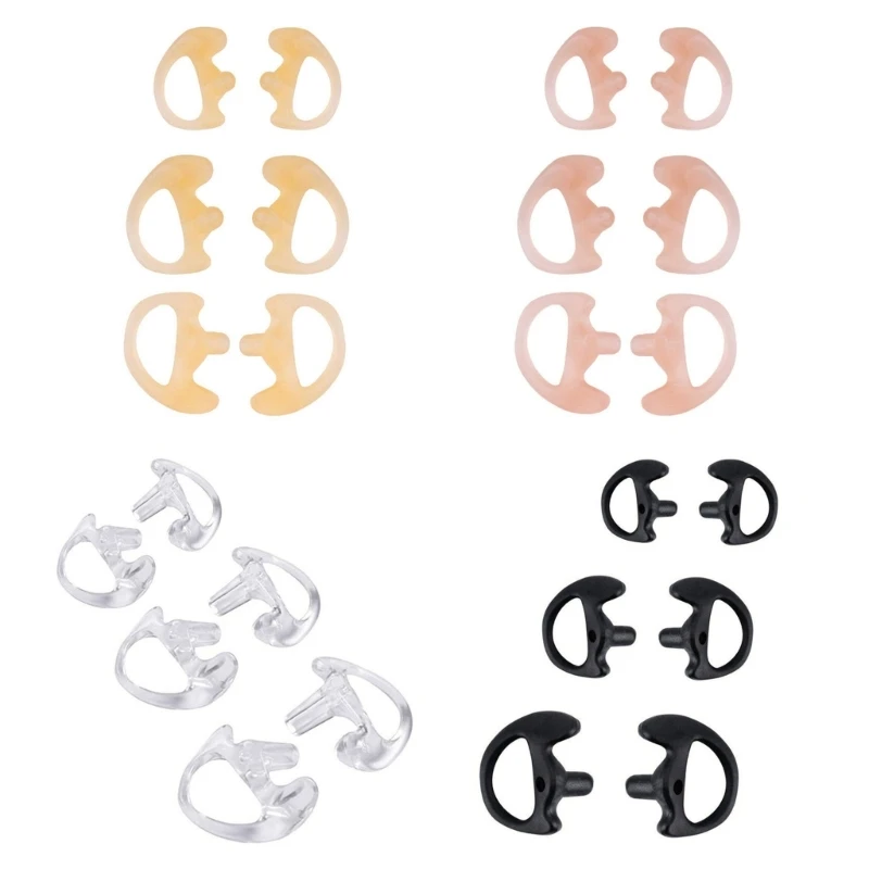 

573A Two Way Radio Ear Mold Replacement Soft Silicone Ear Insert for Acoustic Coil Tube Earpiece (3 Pair Large,Medium,Small)