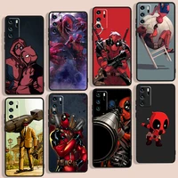 marvel cute deadpool phone case for huawei p smart 2018 plus 2019 z 2020 s 2021 pro nova 2i 3 3i 5 5t 7 7i 8 8i 9 9se black soft