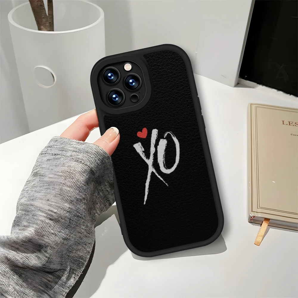 Кожаный черный чехол для телефона The Weeknd XO IPhone 13 16 Pro Max 12 15 11 14 Mini Plus мягкий