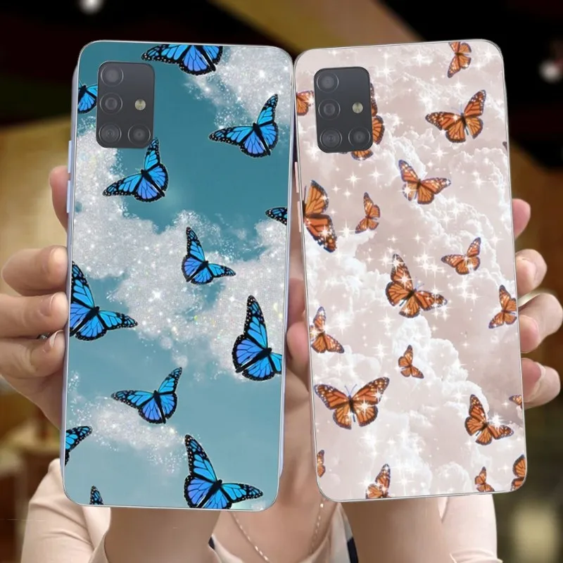 

Чехол Sky & Butterfly для телефона Huawei P50 P40 P30 Pro Mate 40 30 Pro Nova 8 8i Y7P Honor, прозрачный чехол для телефона