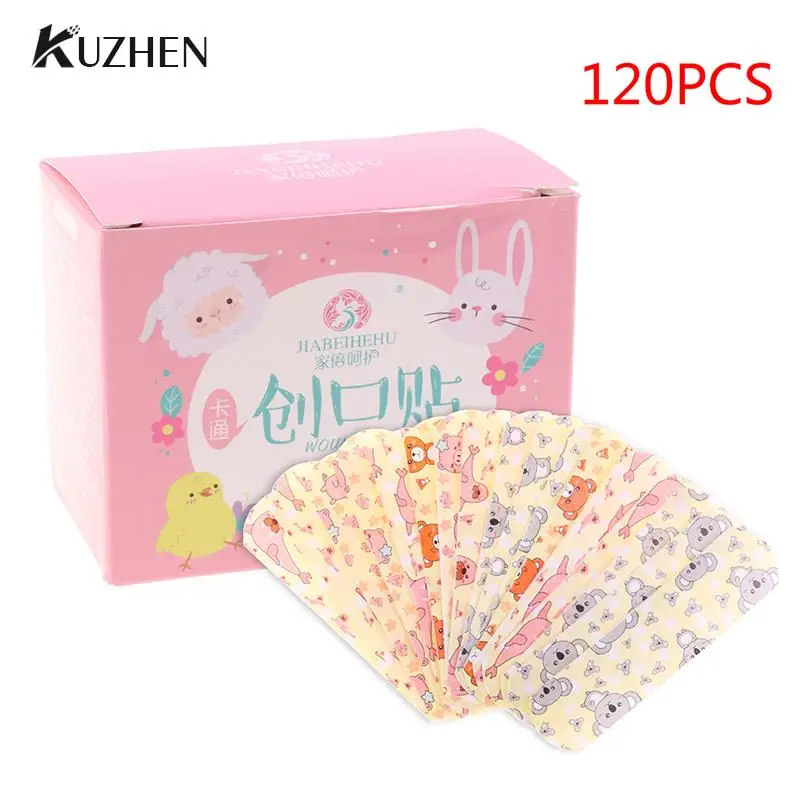

120pc Waterproof Cute Cartoon Patterned Band Aid Adhesive Plaster Bandage Patch Banditas Hemostasis Wound Strips For Children