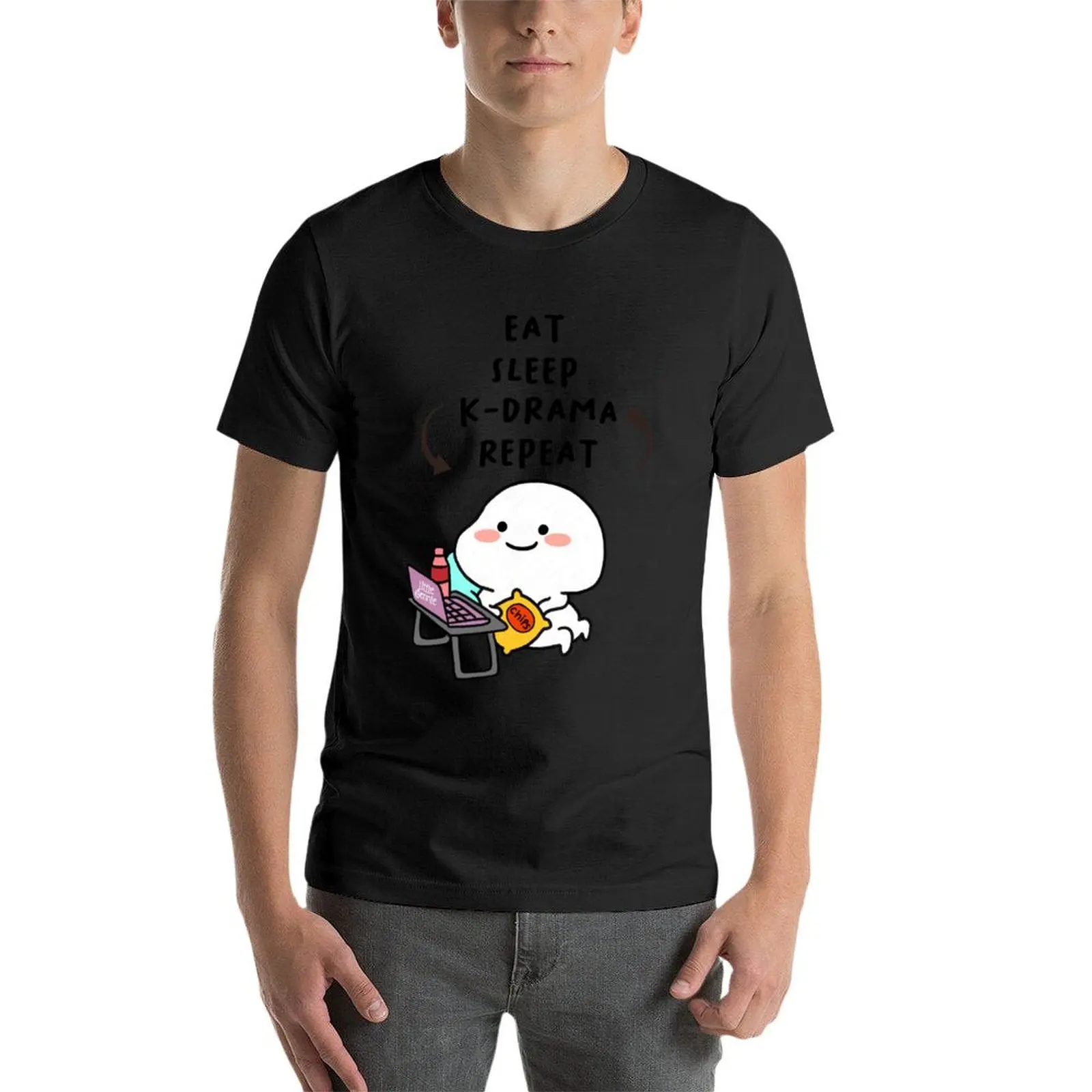 Забавная Подарочная футболка с надписью Eat Sleep Kdrama быстросохнущие мужские
