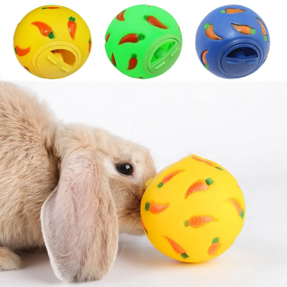 

Rabbit Treat Ball Pet Slow Feeder Interactive Bunny Toy Snack Toy Ball Bite Resistant Feeding Toys Ferret Kitty Guinea Pig Cat