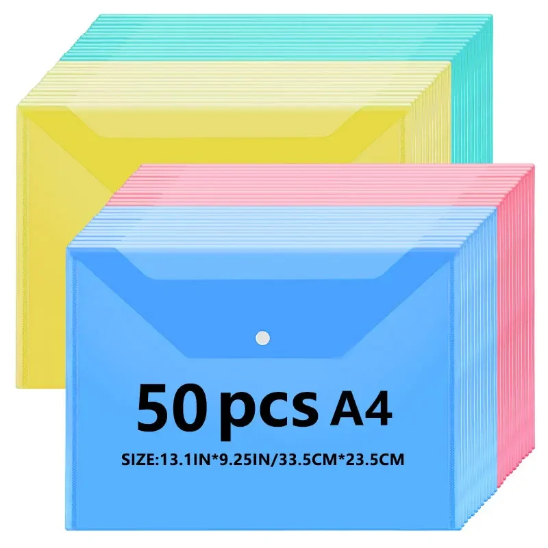 Утолщенная сумка для файлов формата А4 прозрачная пластиковая застежка-защелка