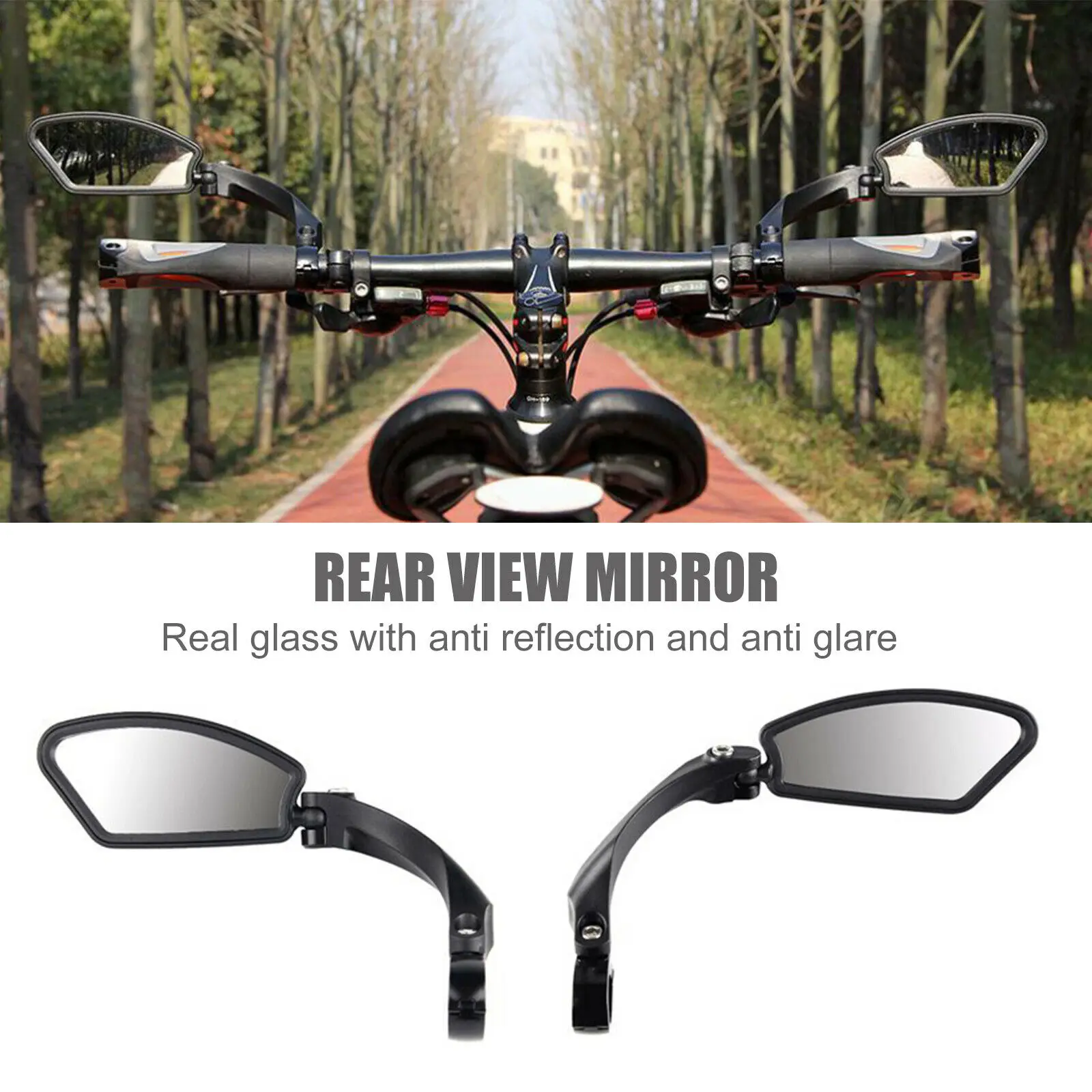 

Bike Rear View Mirror Reflector Adjustable Rotatable Handlebar Mirror Clear Rearview Electric Scooter Cycling Bicycle Accessorie