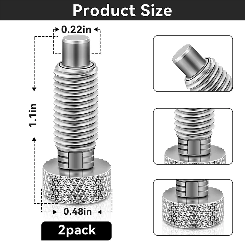 Ручной выдвижной пружинный Плунжер с блокировкой ручки накатанным стержнем М6