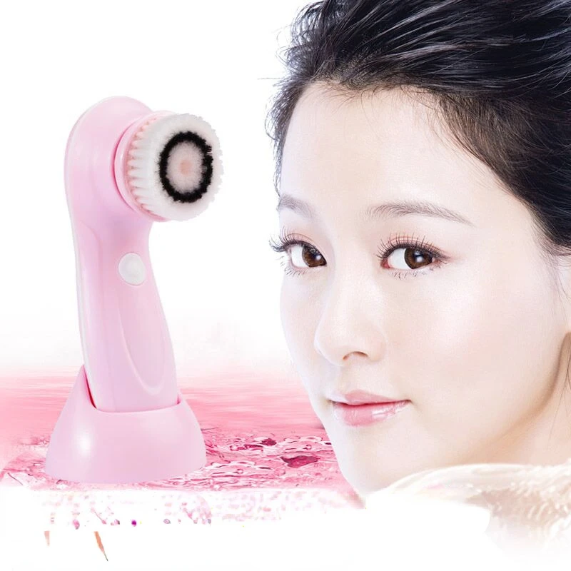 

3 In 1 Electric Facial Cleansing Brush Silicone Rotating Face Brush Deep Cleaning Skin Peeling Cleanser Exfoliation 50