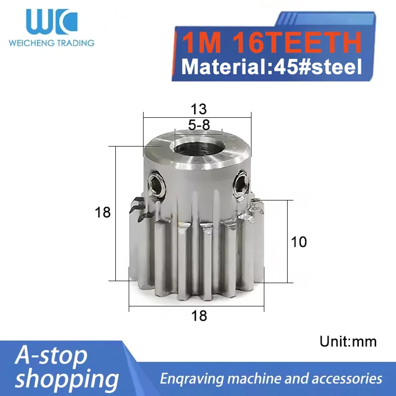 Отверстие 1M16T, 5-6-6,35-8 зубьев, 1 м, маленькая шестерня, 1 модная цилиндрическая шестерня, 1 двигатель, мини-шестерня 45 #   Размер стального отверстия 4-16 мм, трансмиссия