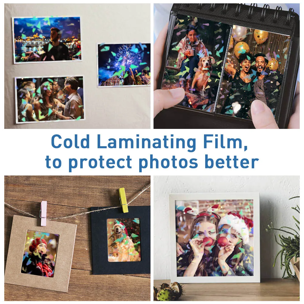 10 Sheets Broken Glass Cold Laminating Film A4 Hologram Star Dot Self-adhesive paper film DIY Package Card Photo Laminating Film images - 6