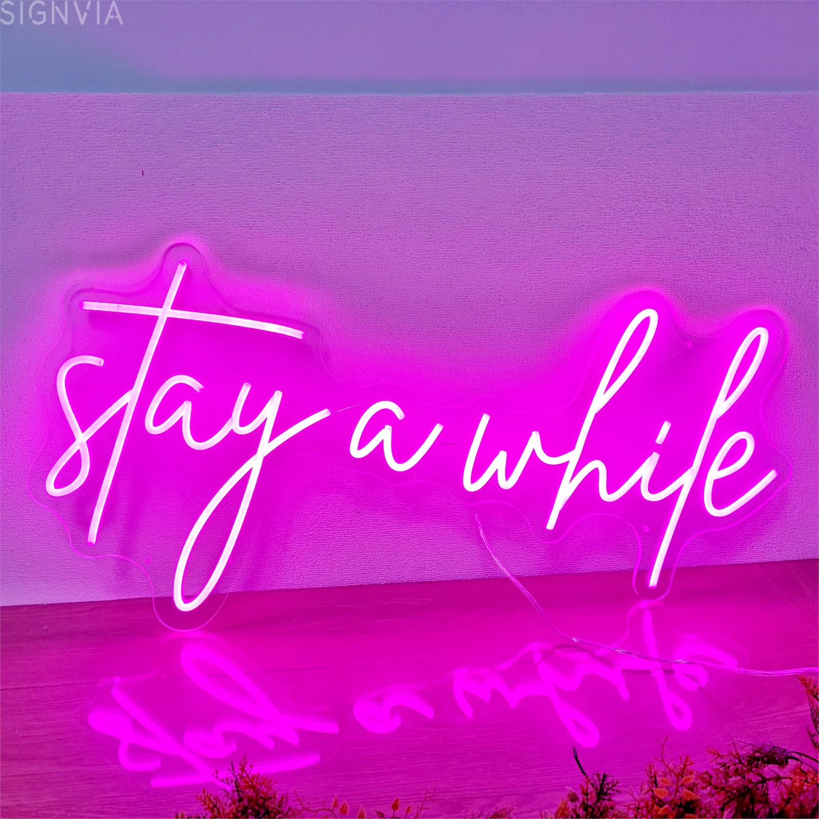 

Neon Sign Stay A While LED Neon Signs for Room Wall Party Business Bar Pub Decor Bedroom Home Decoration Neon Lighting Signs USB