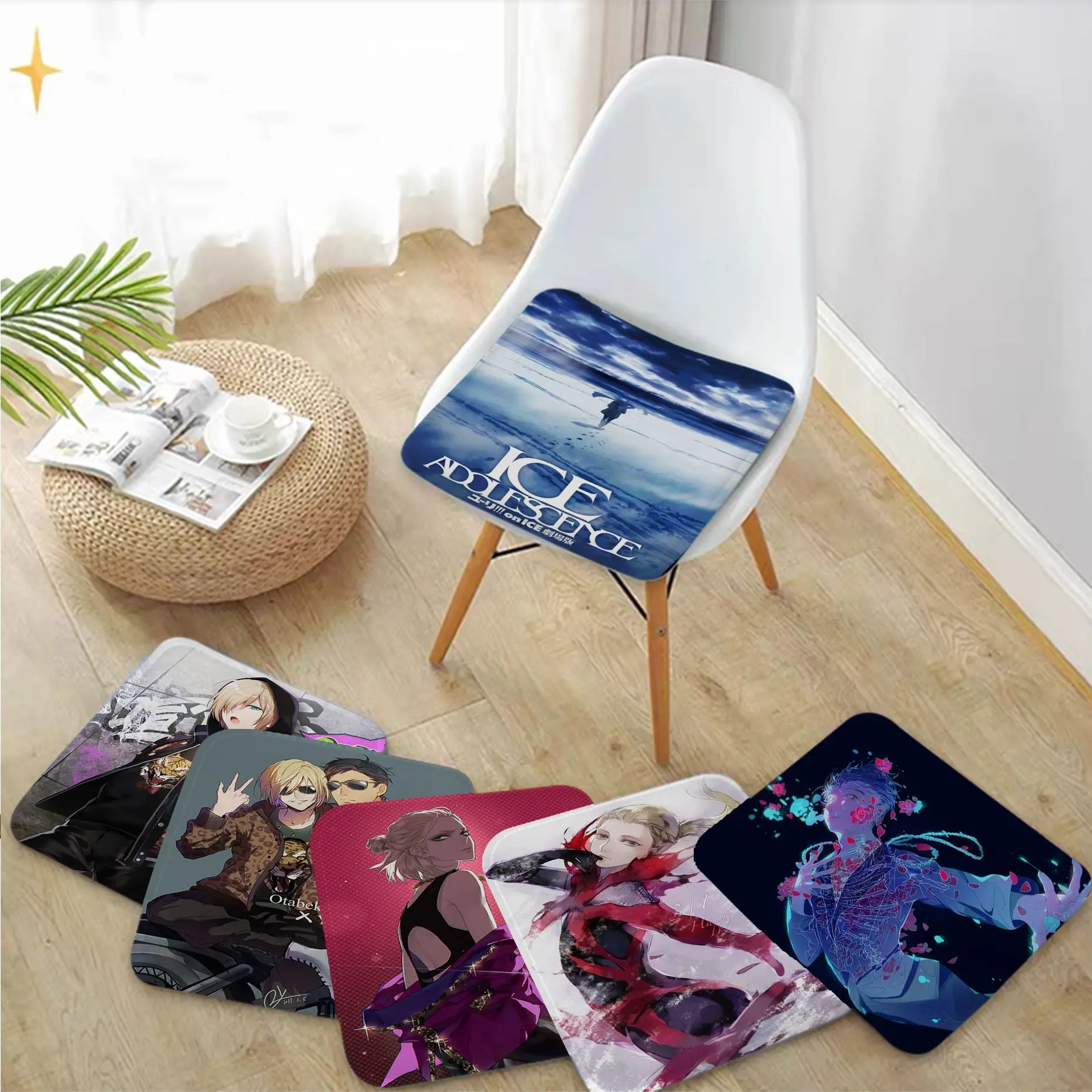 

YURI!!! On ICE Decorative Dining Chair Cushion Circular Decoration Seat For Office Desk Cushions Home Decor