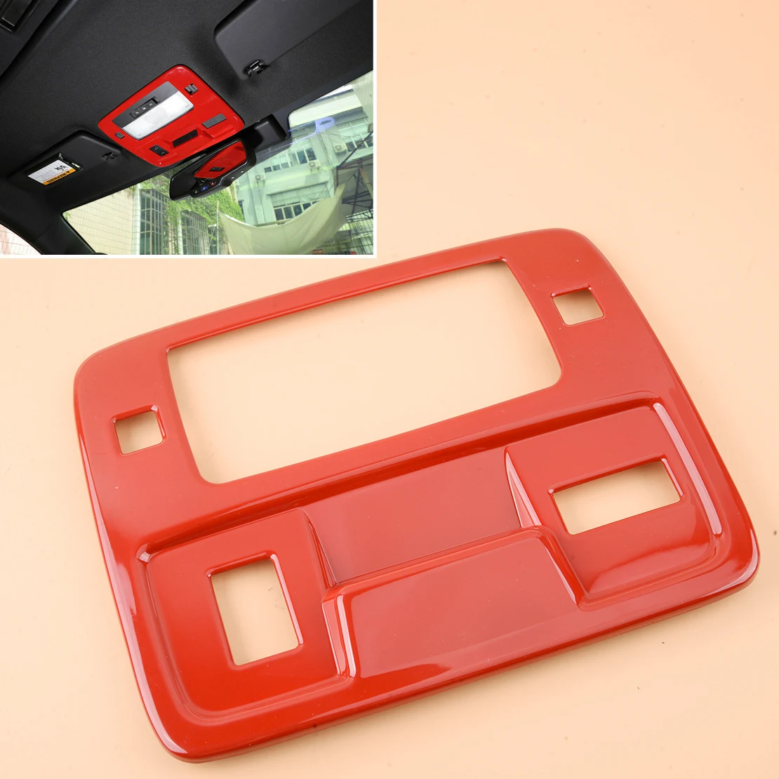 

Red Car Roof Reading Light Lamp Panel Cover Trim Frame ABS Decoration Fit for Chevrolet Camaro 2010 2011 2012 2013 2014 2015