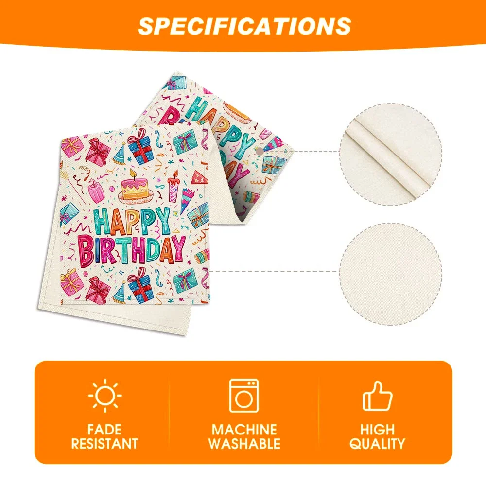 Скатерть с днем рождения Подарочная настольная дорожка комнатное и уличное