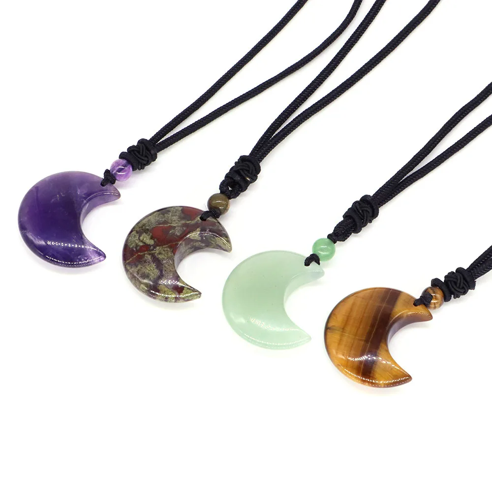 Ожерелье из натурального аметиста и кварца 30 мм