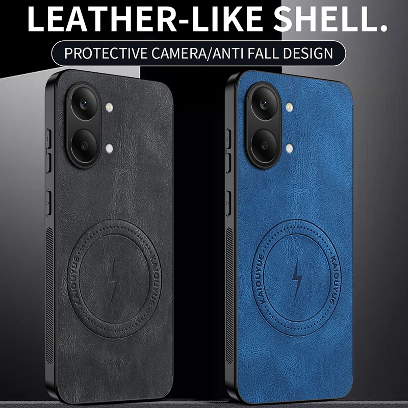 Винтажный деловой чехол из овечьей кожи с магнитной застежкой для Poco X8 Pro Max, Poco X8 Pro, Poco X7 Pro (art.: 3920d9206cd92) - 3920d9206cd92