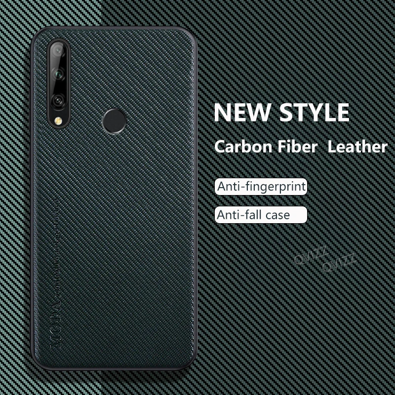 

Leather Case for Huawei Y9 Prime (2019) STK-L21 STK-L22 Luxury Carbon Fiber Armor Shockproof Soft Edges Phone Cover Y9Prime2019